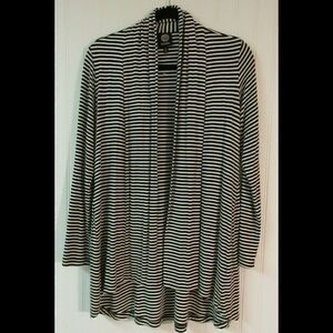 Bobeau knit wrap top striped size XS